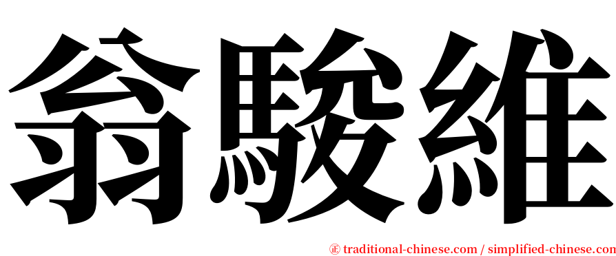 翁駿維 serif font