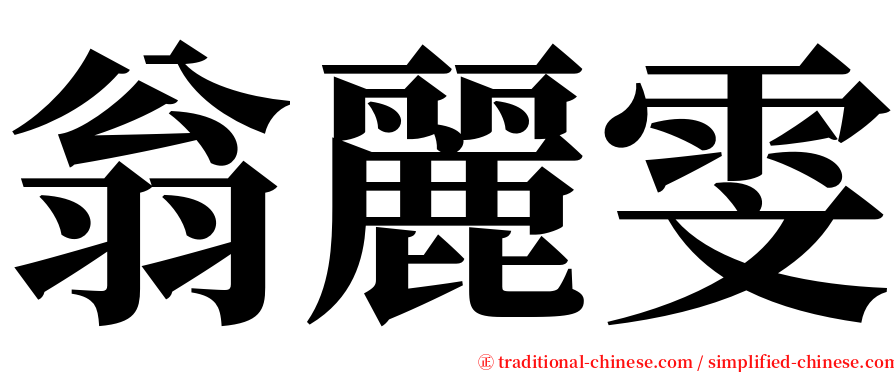 翁麗雯 serif font