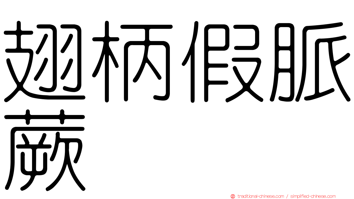 翅柄假脈蕨