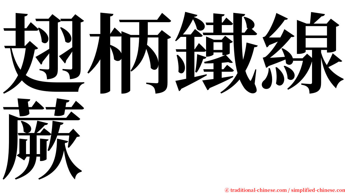 翅柄鐵線蕨 serif font