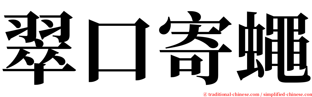 翠口寄蠅 serif font