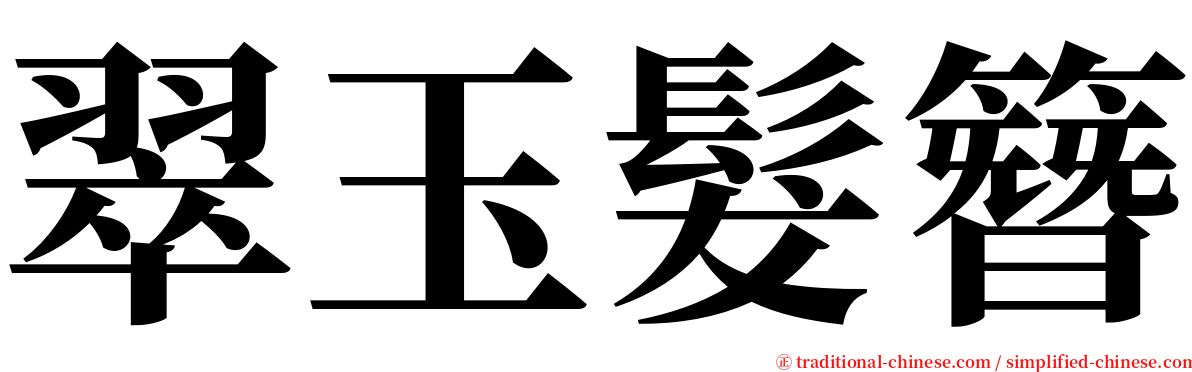 翠玉髮簪 serif font