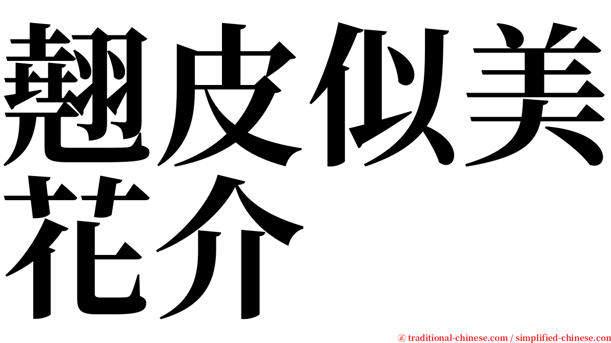 翹皮似美花介 serif font