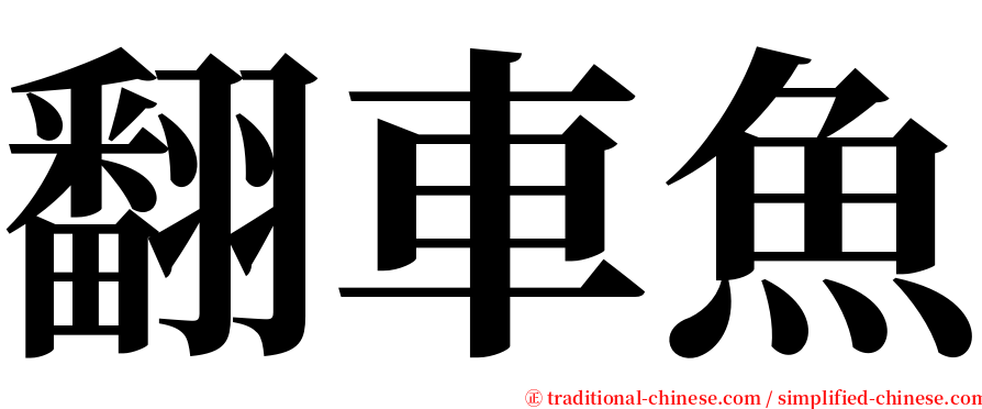 翻車魚 serif font