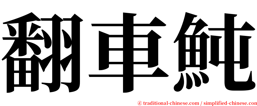 翻車魨 serif font
