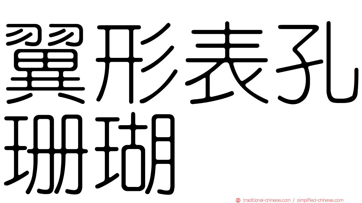 翼形表孔珊瑚