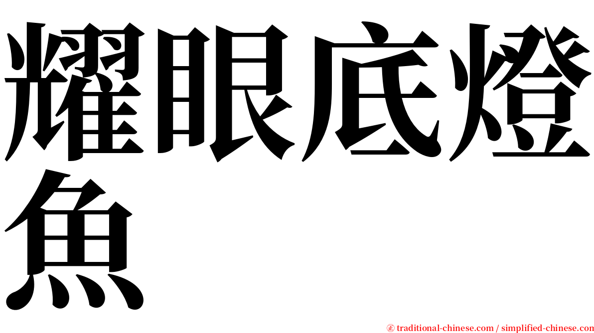 耀眼底燈魚 serif font