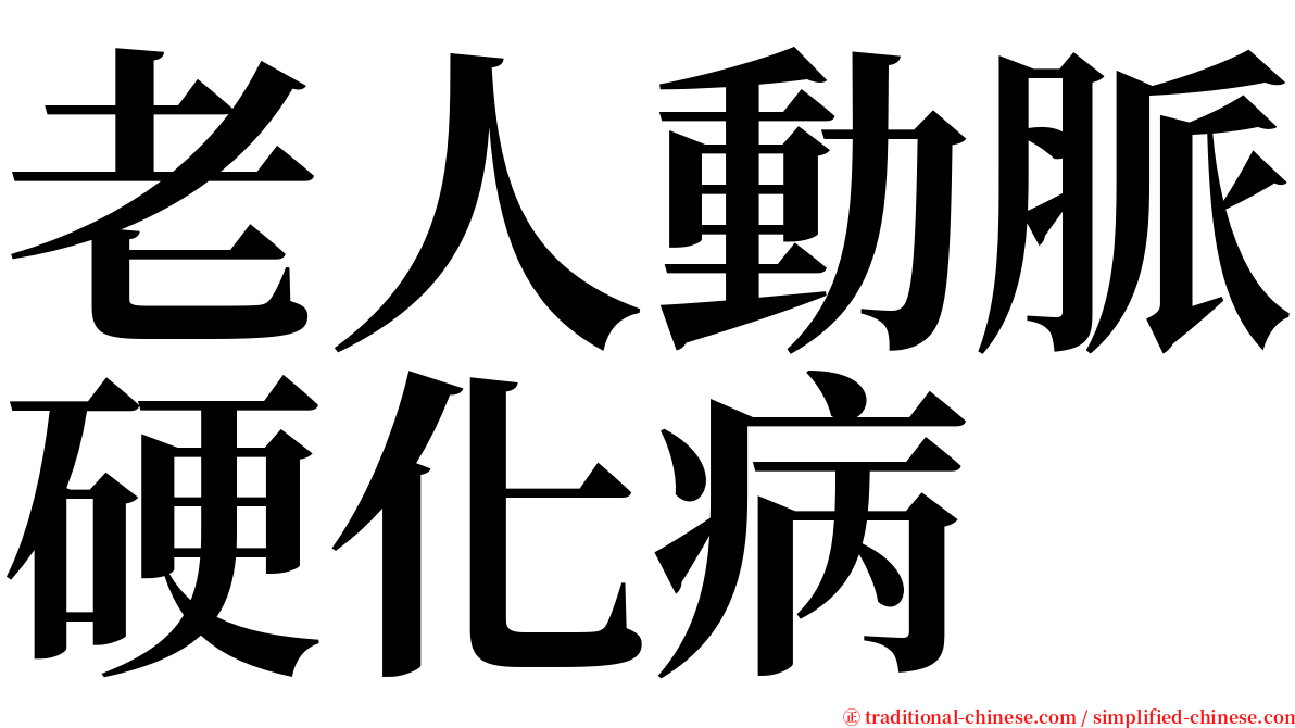 老人動脈硬化病 serif font