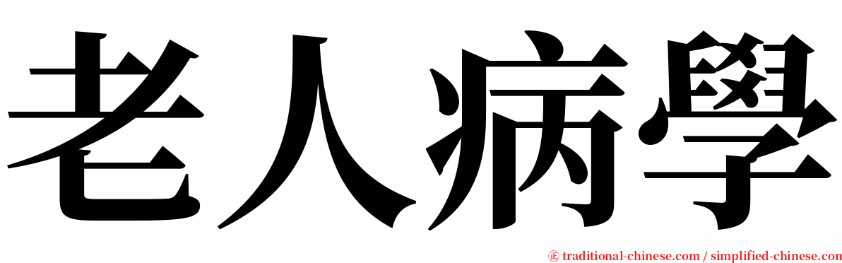 老人病學 serif font