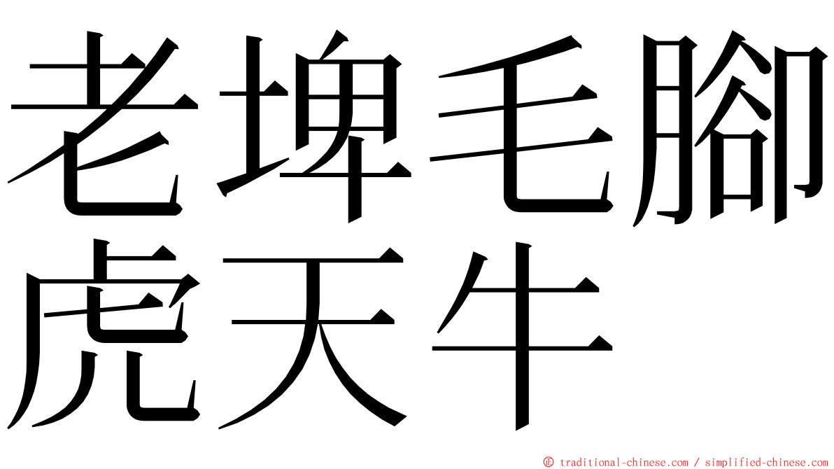 老埤毛腳虎天牛 ming font