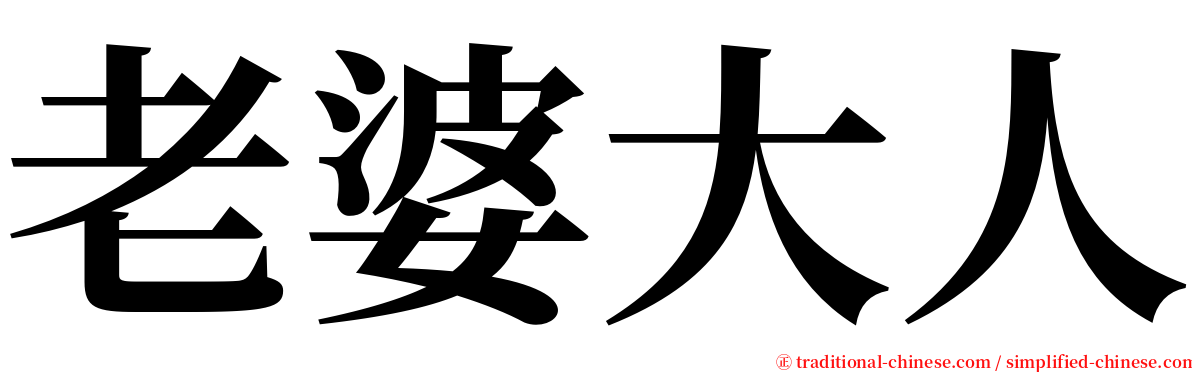 老婆大人 serif font