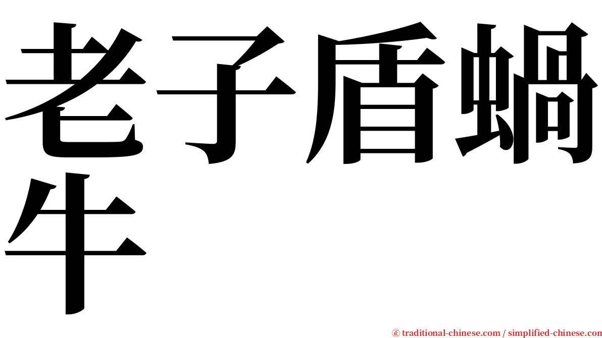 老子盾蝸牛 serif font