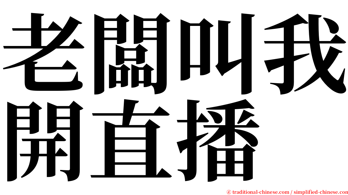 老闆叫我開直播 serif font