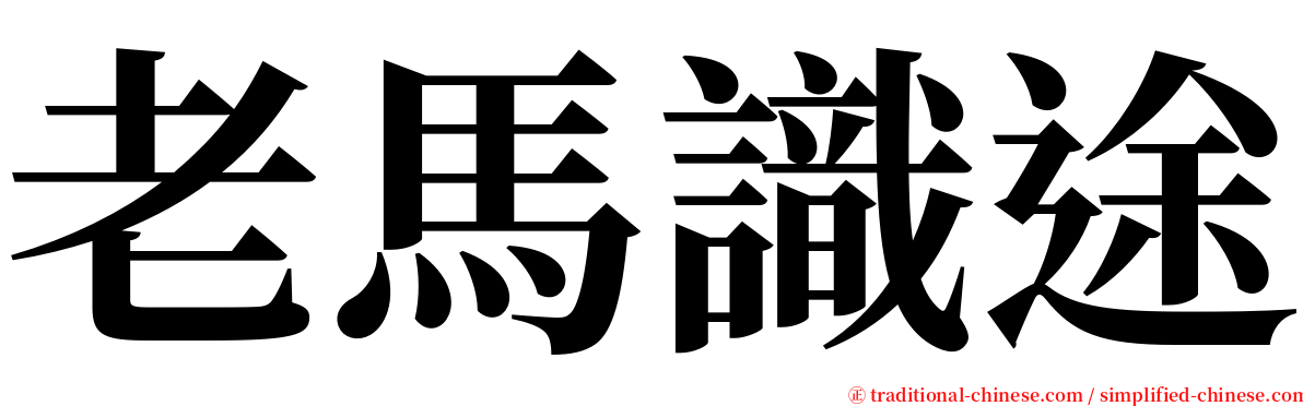 老馬識途 serif font