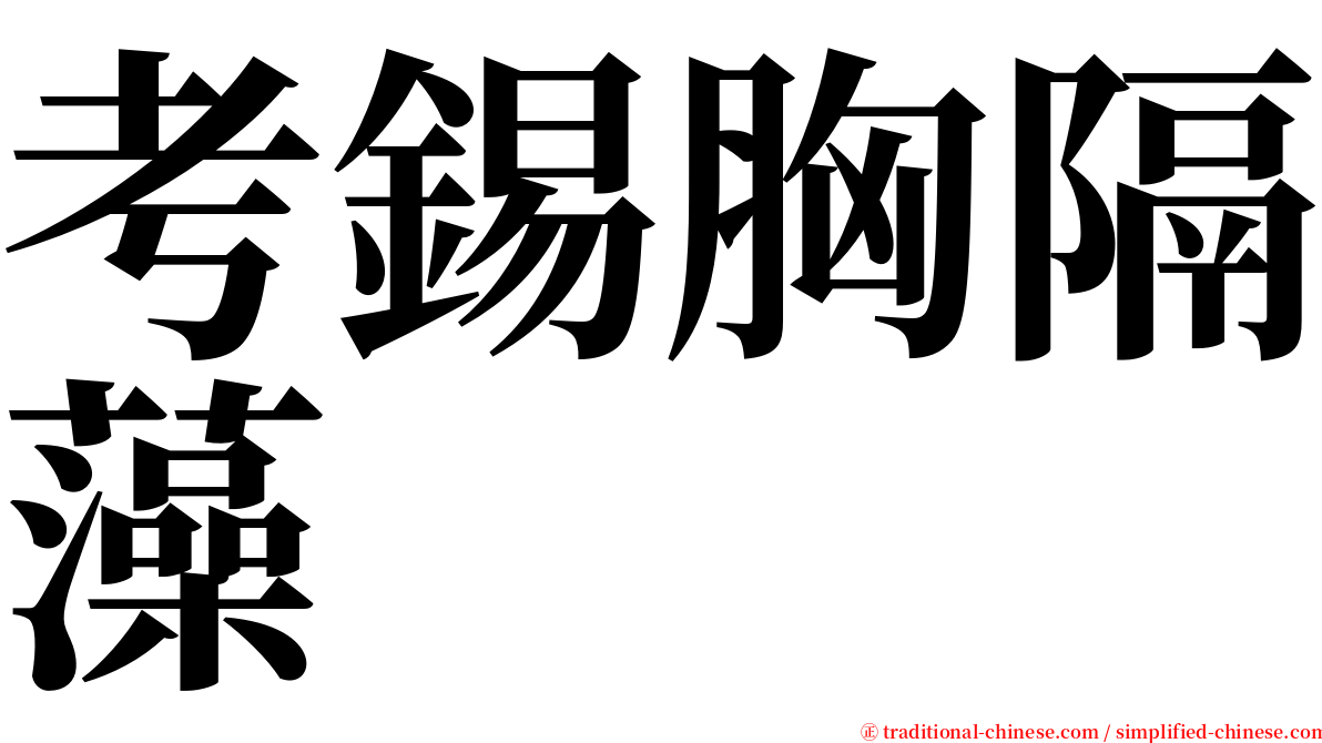 考錫胸隔藻 serif font