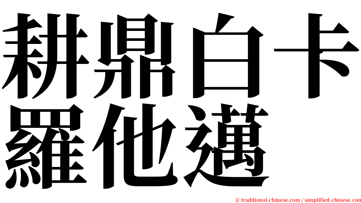 耕鼎白卡羅他邁 serif font