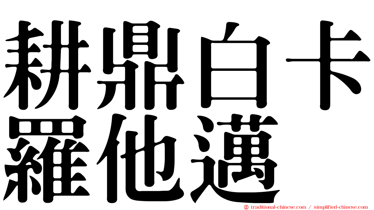 耕鼎白卡羅他邁