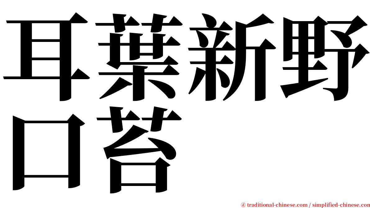 耳葉新野口苔 serif font
