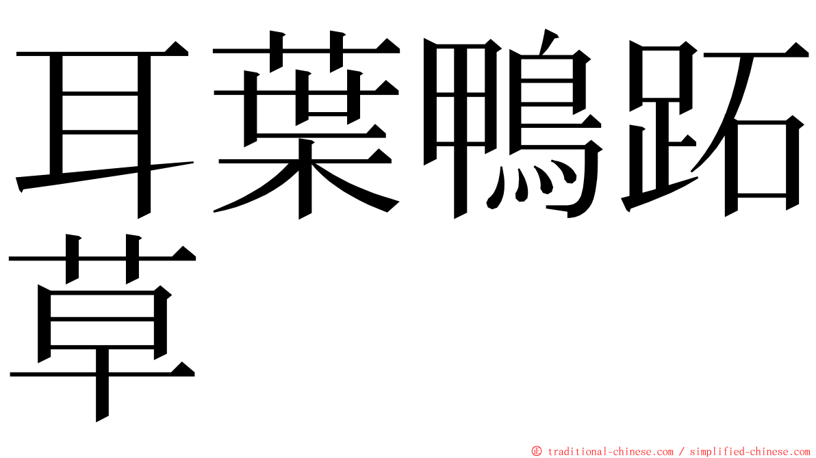 耳葉鴨跖草 ming font
