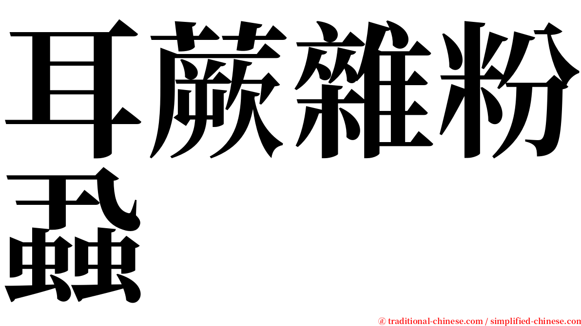 耳蕨雜粉蝨 serif font