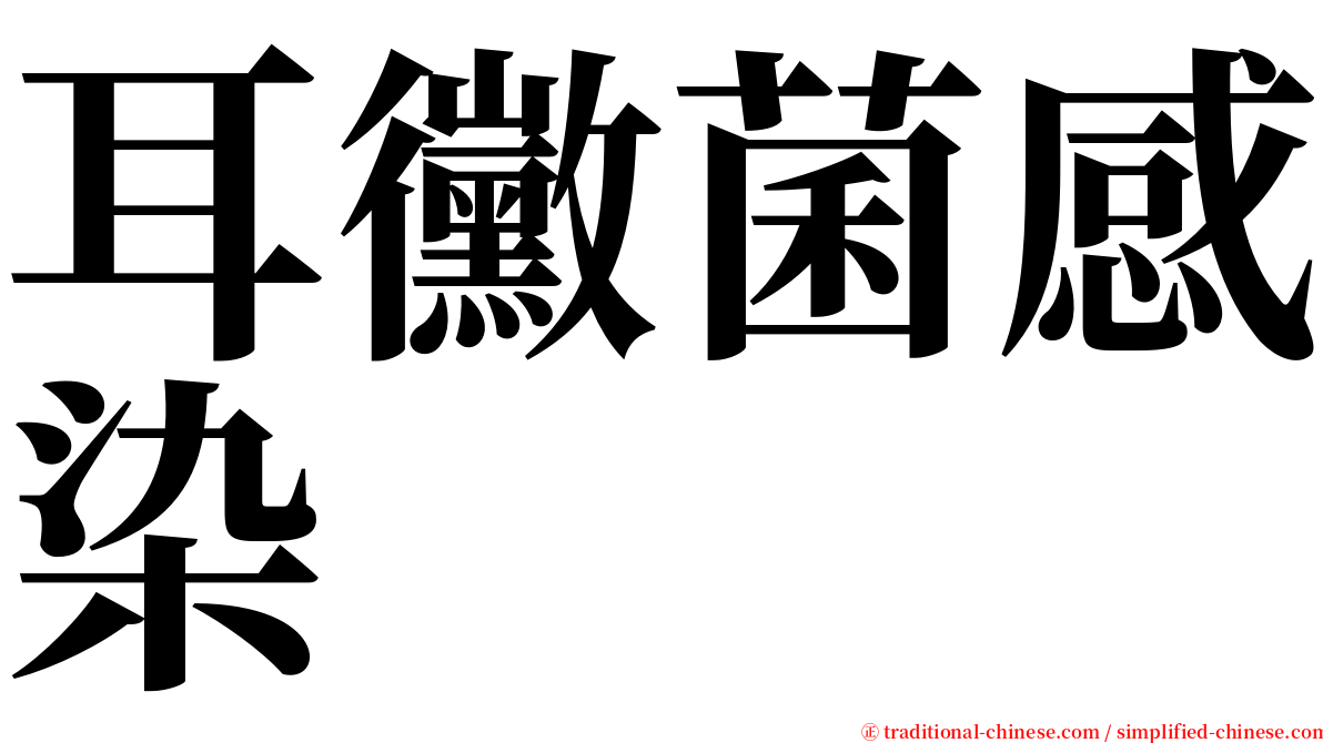 耳黴菌感染 serif font