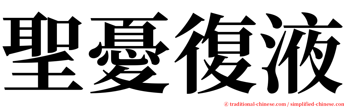 聖憂復液 serif font