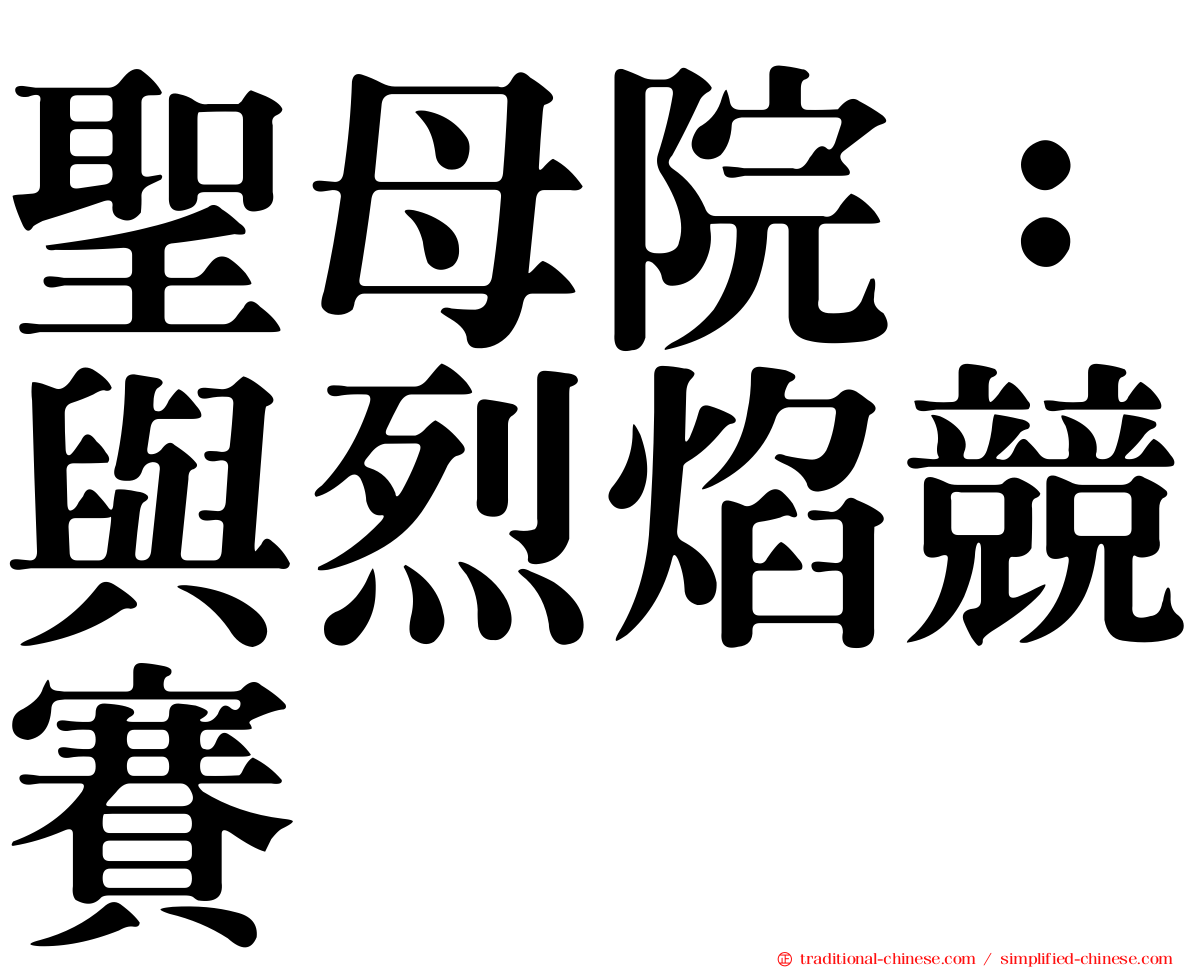 聖母院：與烈焰競賽