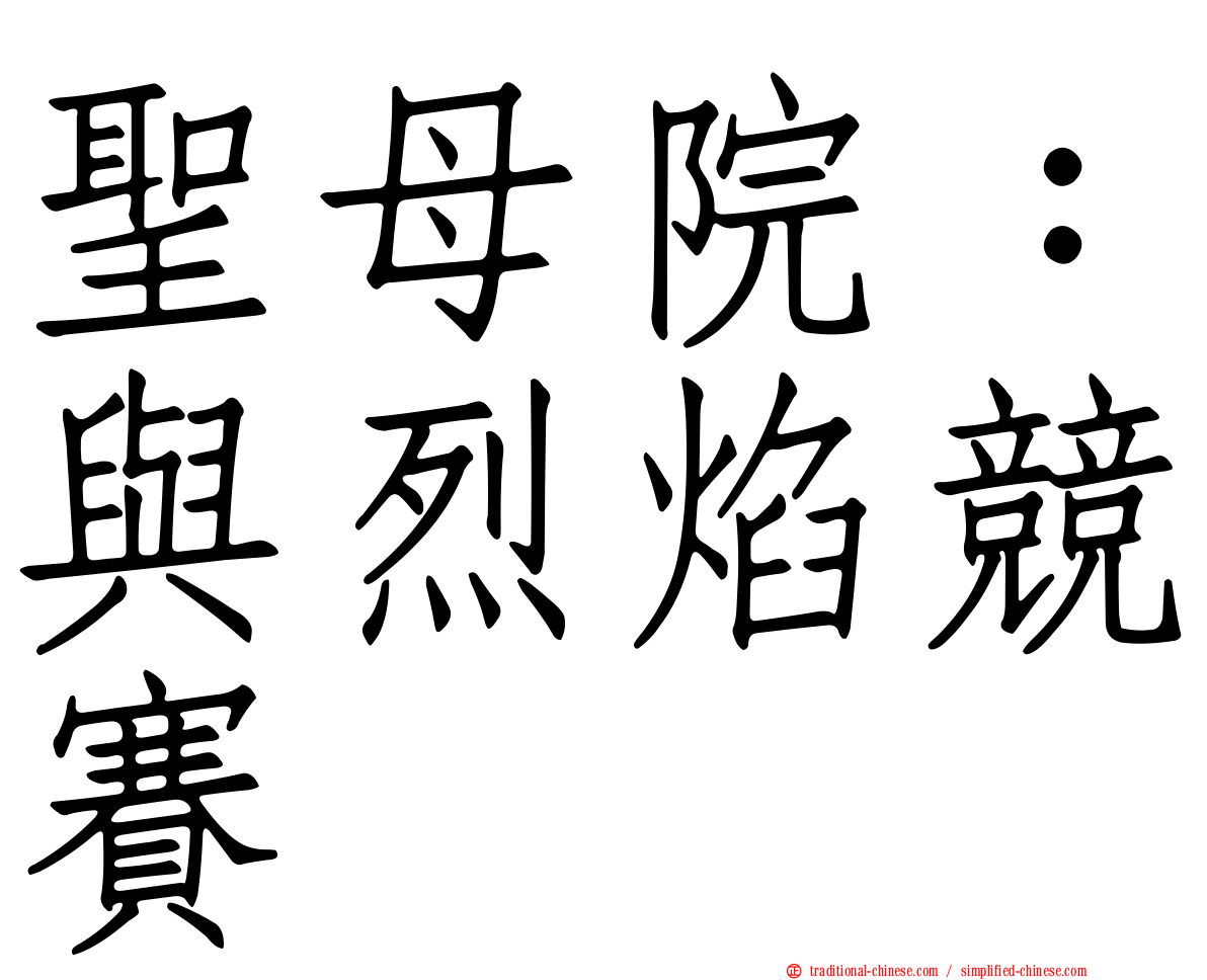 聖母院：與烈焰競賽