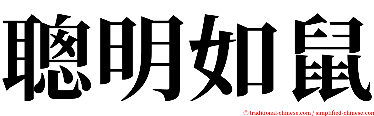 聰明如鼠 serif font