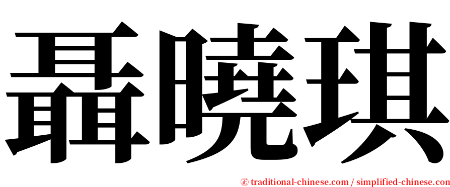 聶曉琪 serif font