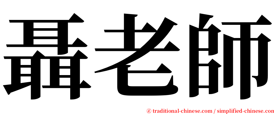 聶老師 serif font