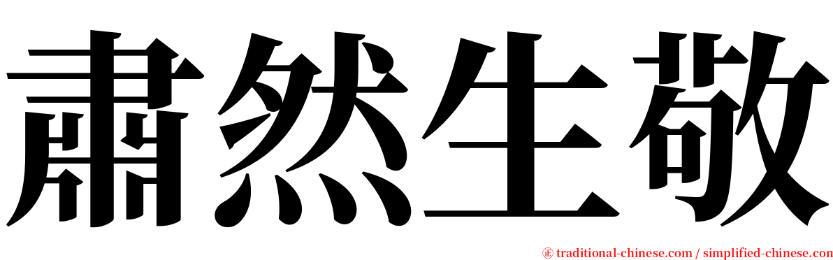 肅然生敬 serif font