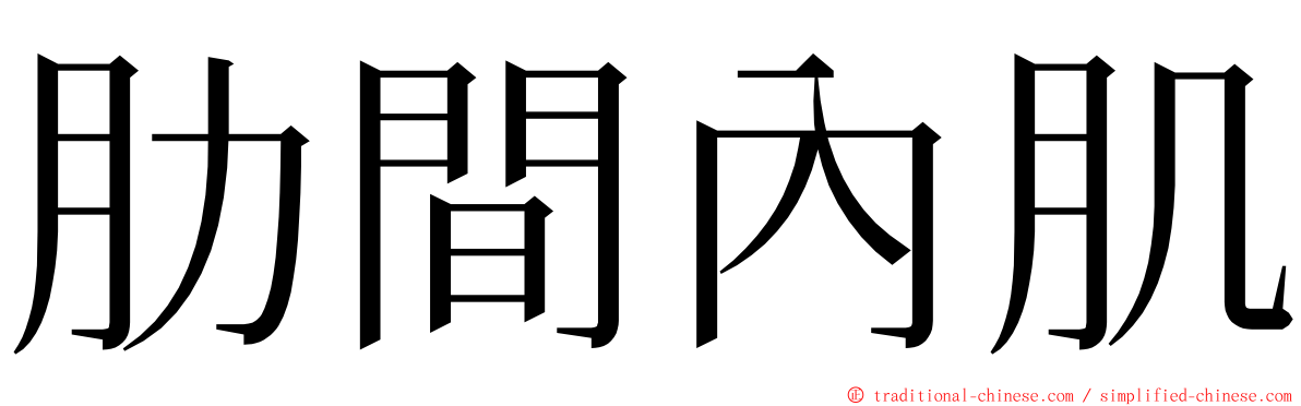 肋間內肌 ming font