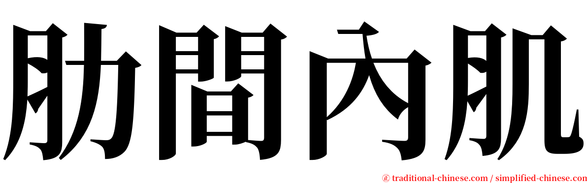 肋間內肌 serif font