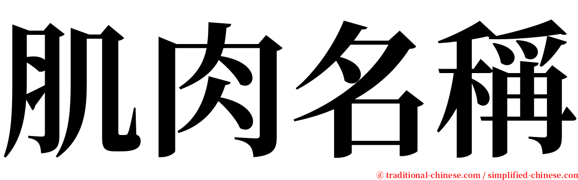 肌肉名稱 serif font