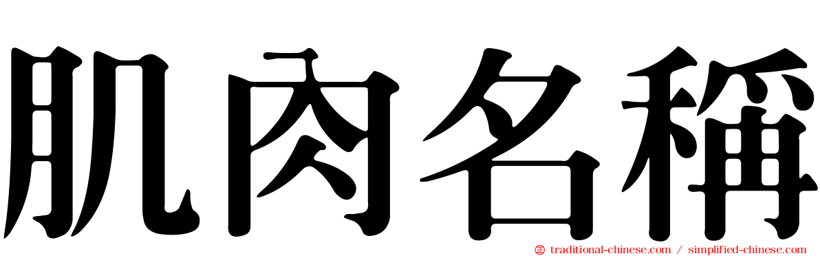 肌肉名稱