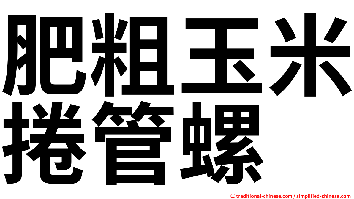 肥粗玉米捲管螺