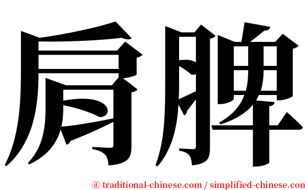 肩脾 serif font