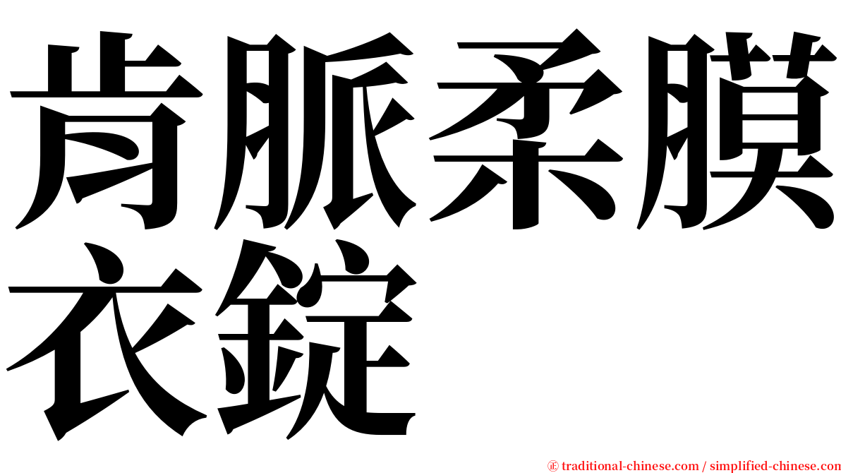 肯脈柔膜衣錠 serif font