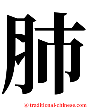 肺 serif font