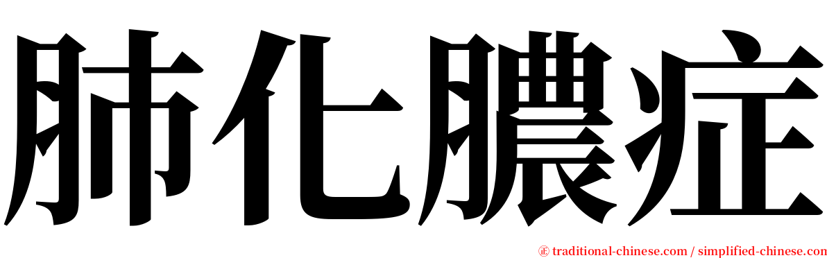 肺化膿症 serif font