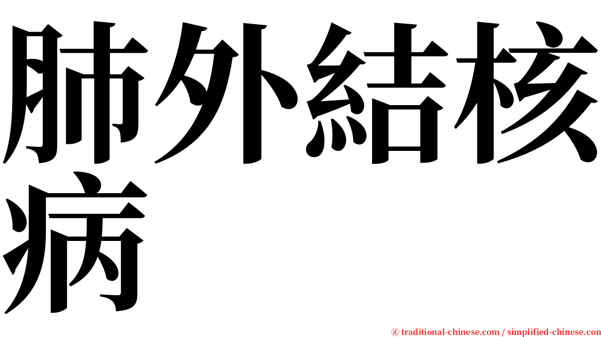 肺外結核病 serif font
