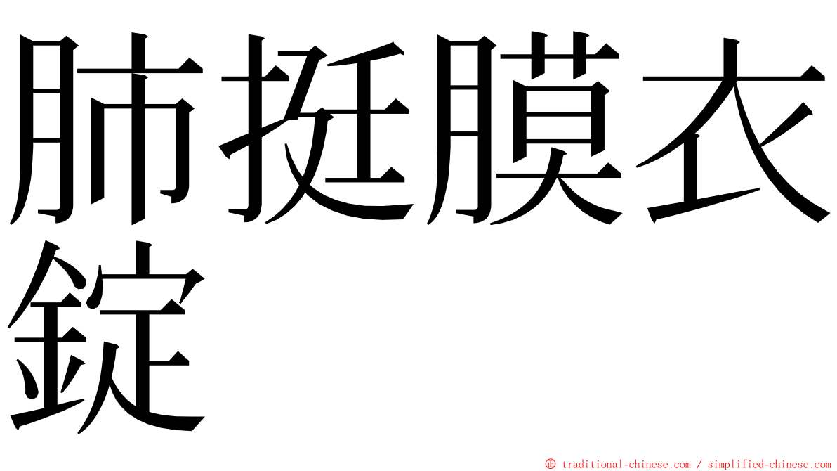肺挺膜衣錠 ming font