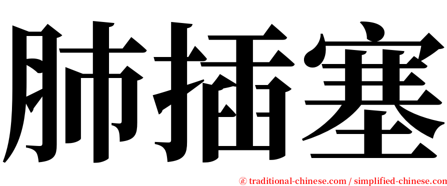 肺插塞 serif font