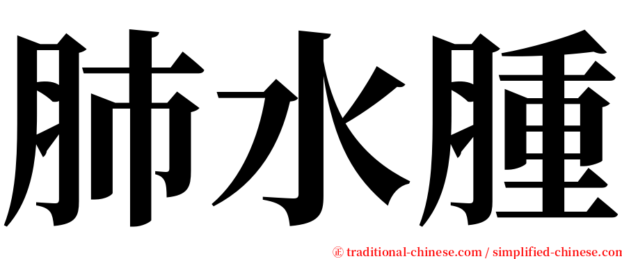 肺水腫 serif font