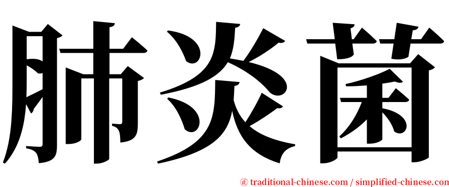 肺炎菌 serif font