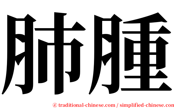 肺腫 serif font