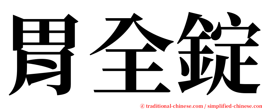 胃全錠 serif font