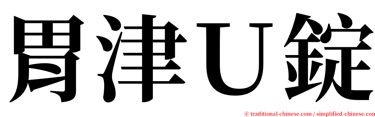 胃津Ｕ錠 serif font