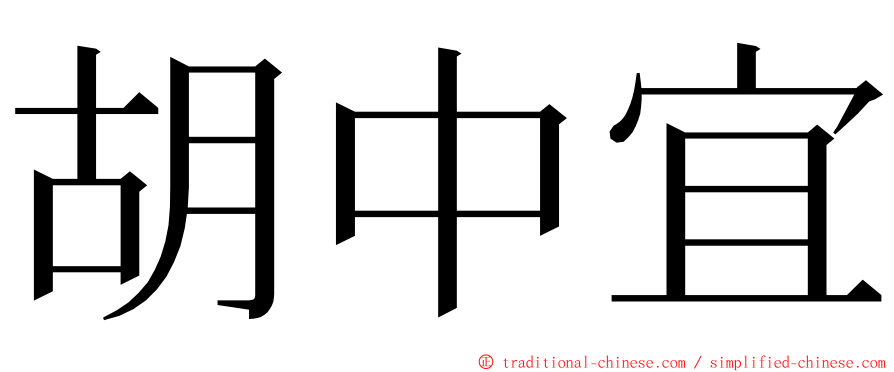 胡中宜 ming font